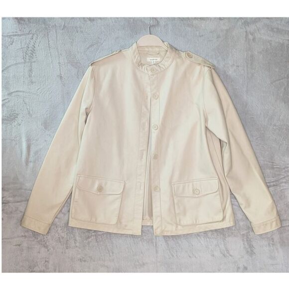 Max Studio Faux Vegan Leather Jacket NWT Womens Medium Cream Parchment color - Picture 1 of 10